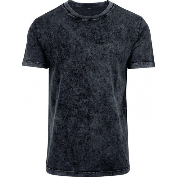 Dark Grey & Black Acid Wash Distressed Tshirt - Etsy Australia