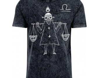 Libra horrorscope acid wash tshirt