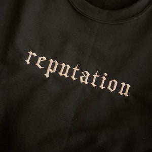 reputation Embroidered Crewneck Sweatshirt, unisex straight and plus sizes stocked (S-5X)