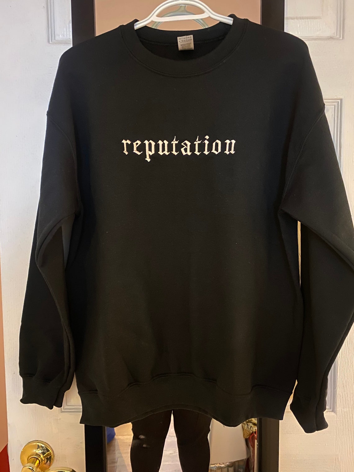 Reputation Embroidered Crewneck Sweatshirt | Etsy