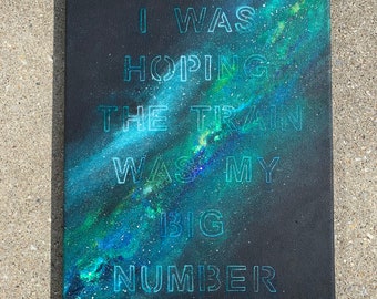 Space Painting on Canvas // Outerspace Art Decor Space Acrylic Painting // Lettering Inspiring Quote Art // Space Art