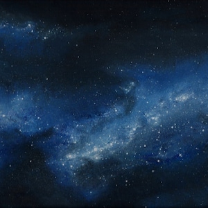 Space Acrylic Painting on Canvas | Nebula Outerspace Wall Art Painting // Galaxy Decor