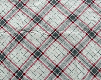 Riley Plaid Red/Gray 100% Cotton Flannel Fabric (Fabric sold by the yard)