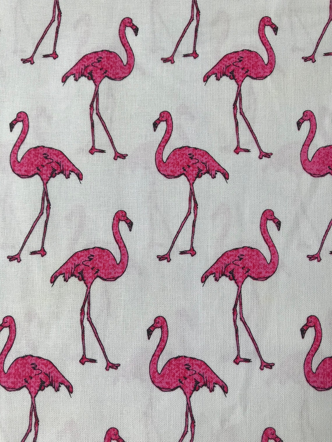 Pink Flamingos on Cream 100% Cotton Fabric FQ Fat Quarter 1/4 - Etsy