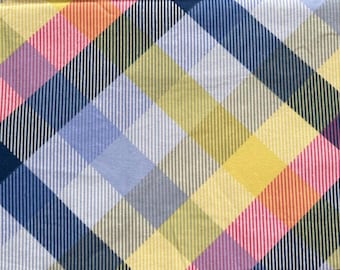 Plaid buffalo Squares Stripes Diagonal 100% Cotton Flannel Fabric (Fabric sold by the yard)