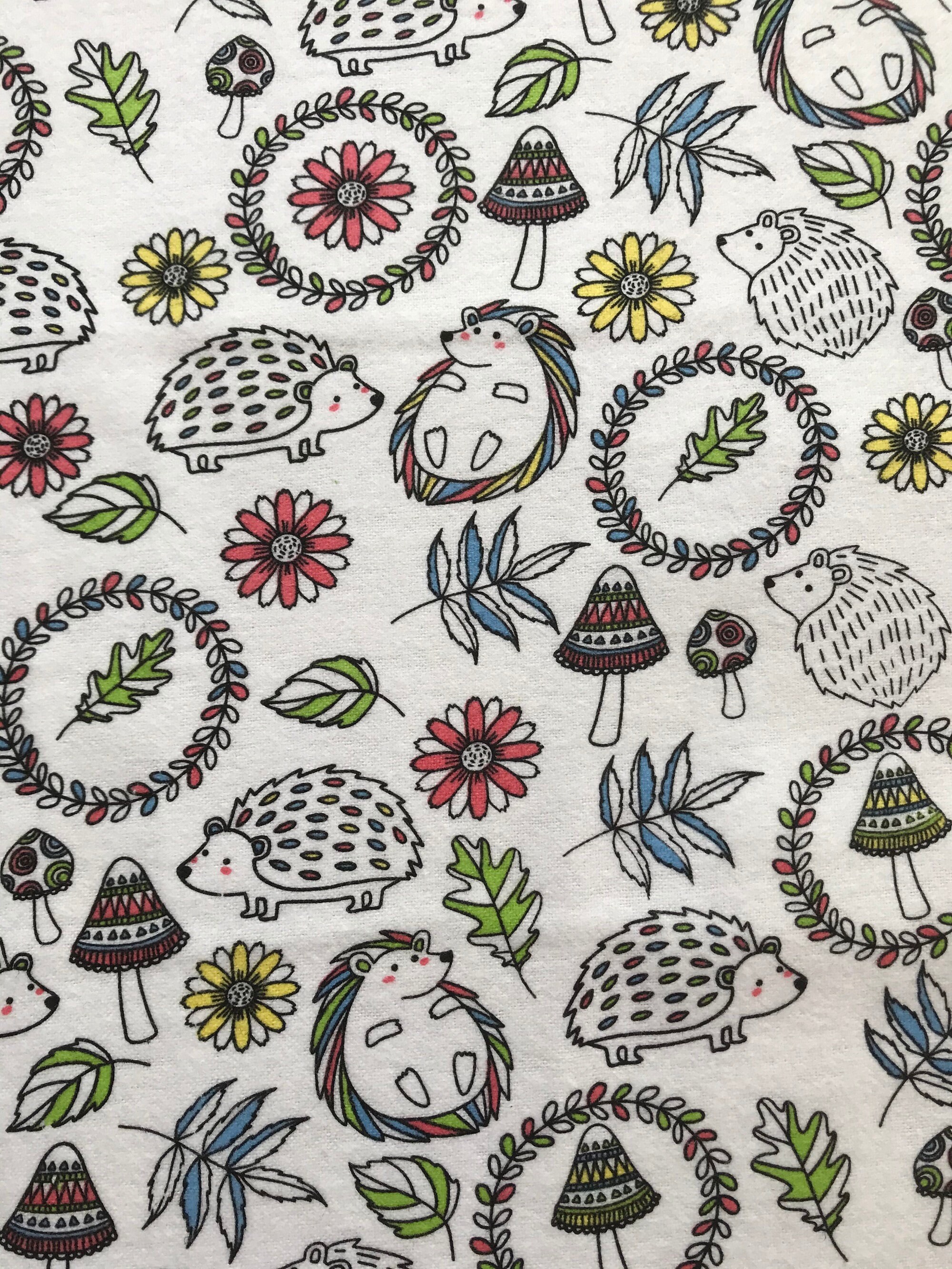 Flannel fabric by the yard mushrooms flowers Etsy.de