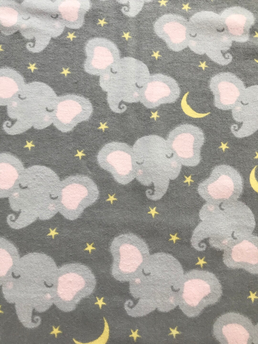 Elephants Sleepy Elephant on Gray With Stars & Moons 100 Etsy