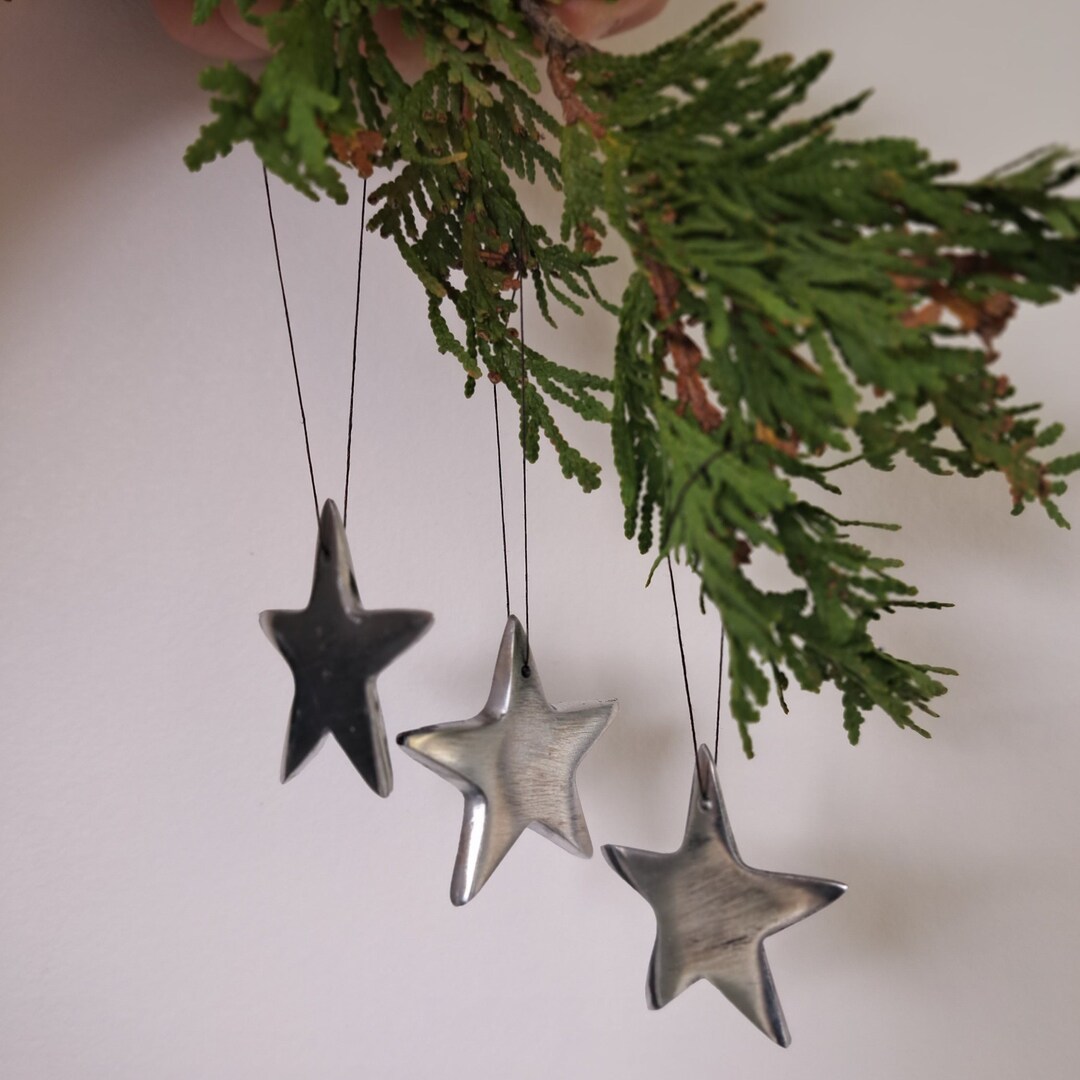 Silver Star Ornament Made From Smelted Recycled Aluminum Etsy