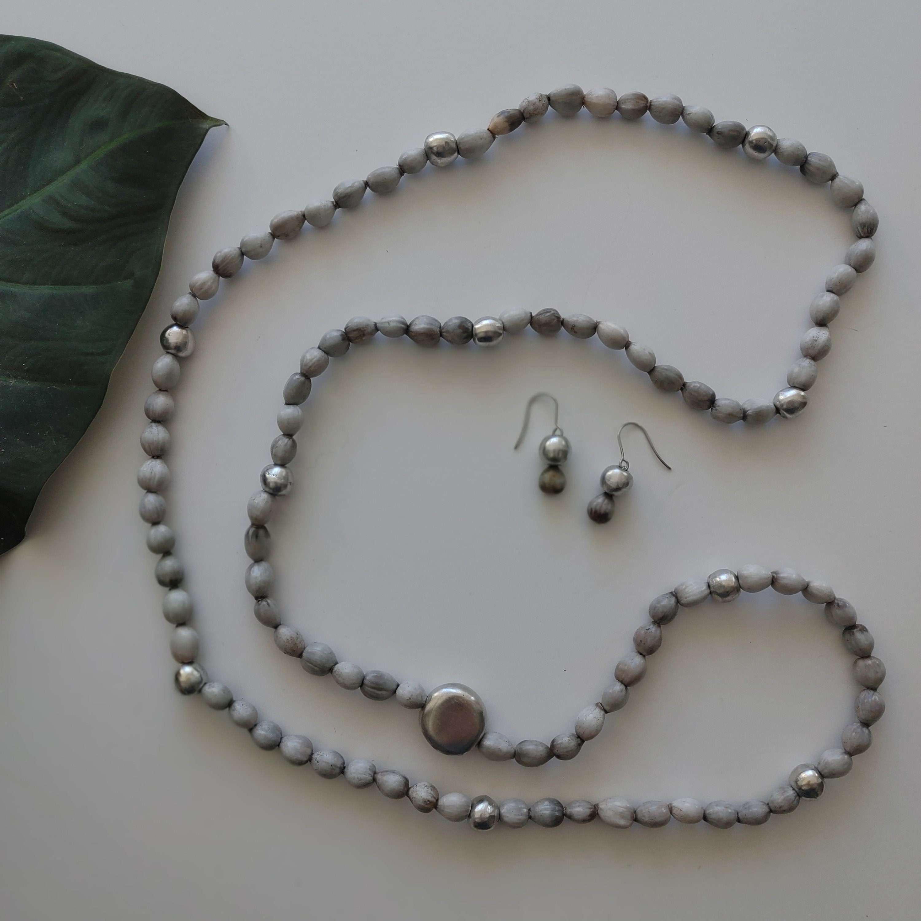 Job's Tears Necklace accented with Aluminum Beads hand Etsy