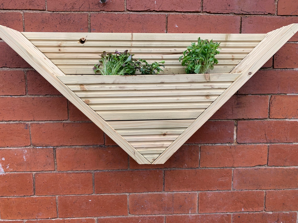 Handmade Wooden Wall Planter Etsy