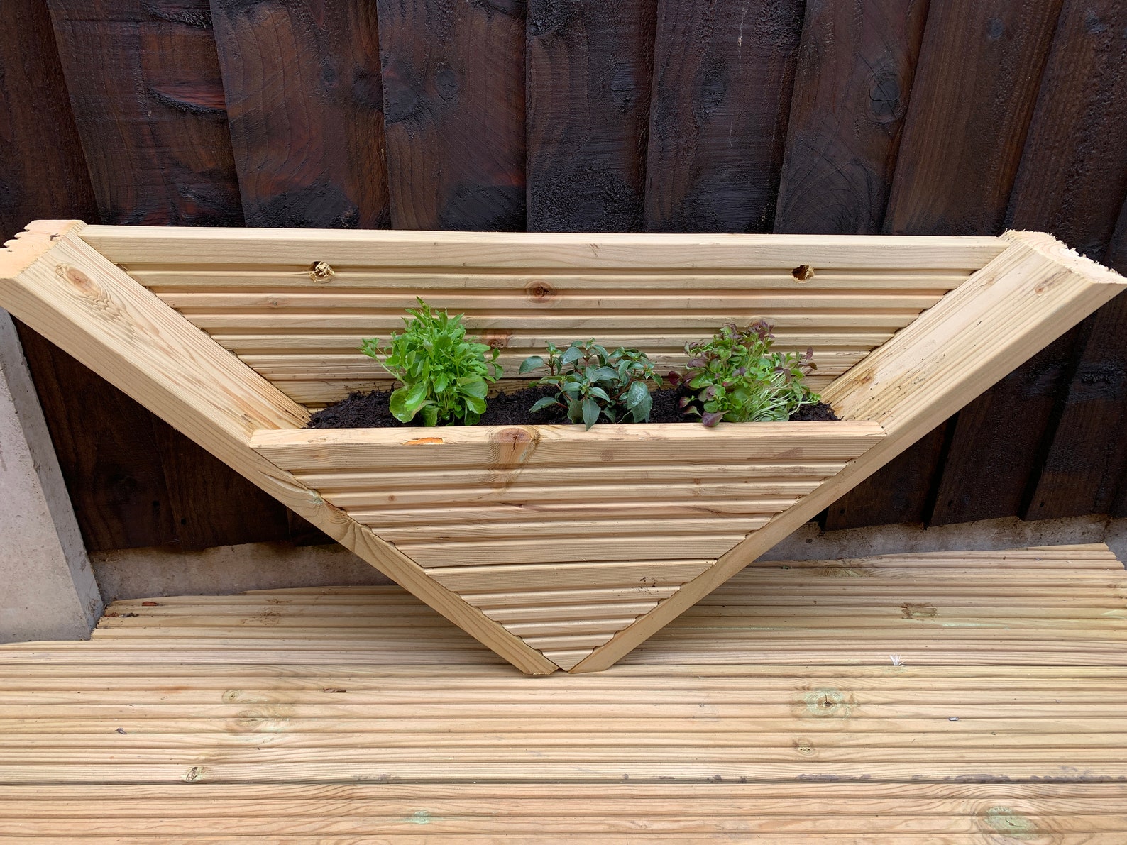 Handmade Wooden Wall Planter Etsy