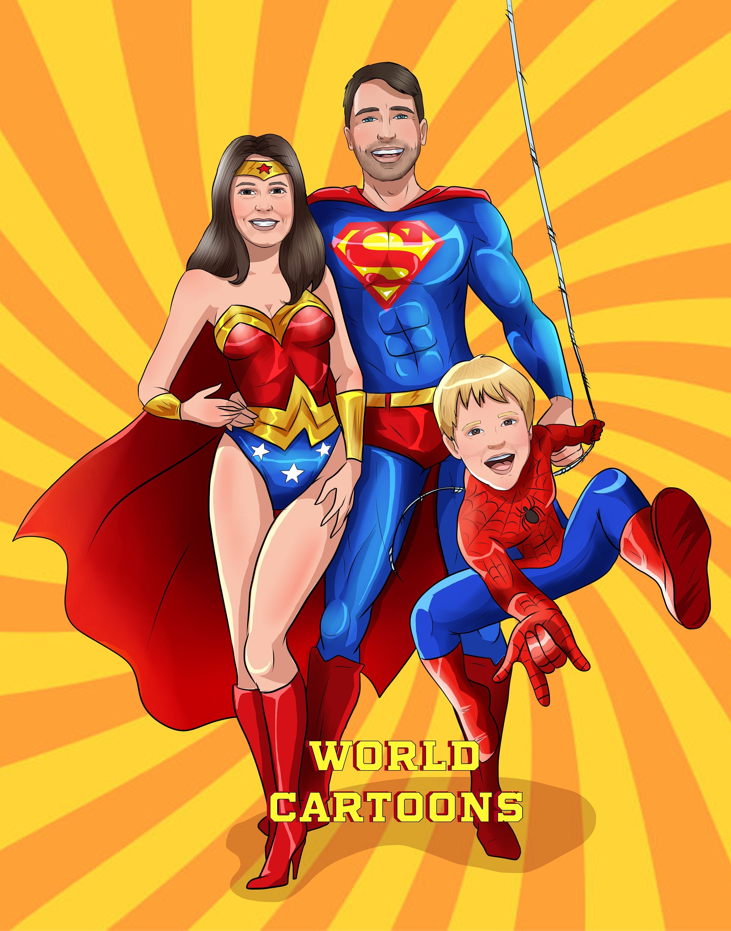 Superheld Portrait Von Deinem Foto Personalisiertes Portrait Etsy