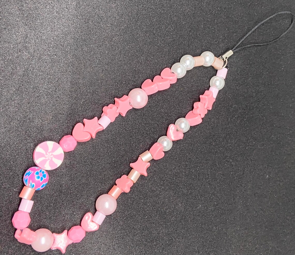 Pretty Pink Phone Charm Strap Etsy