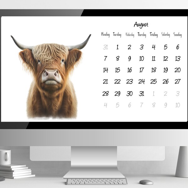 2024 Calendar Wallpaper Pc Etsy