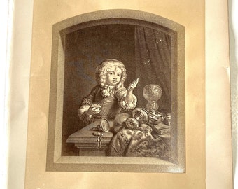 1869 Albumen Print: Boy with Bubbles, Dresden Gallery