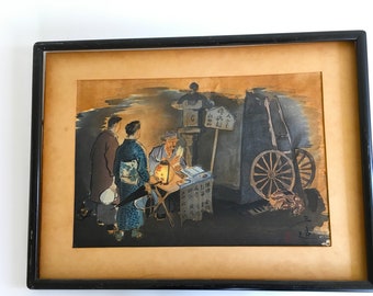 Sanzo Wada Woodblock Print: Japanese Fortune Teller, Showa Era before WWII