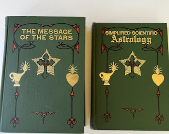 Vintage Max Heindel 2 book astrology collection— Simplified Scientific Astrology 1928 and The Message of the Stars 1970, Hardcovers