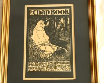 Vintage William Bradley Lithograph: "The Chap Book" Framed Art Nouveau Print