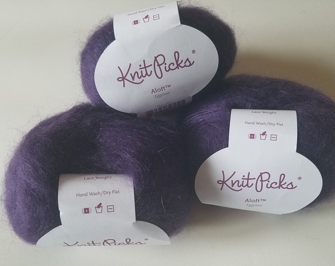 Knit Picks Aloft Kid Mohair Silk Purple Eggplant Lace Etsy