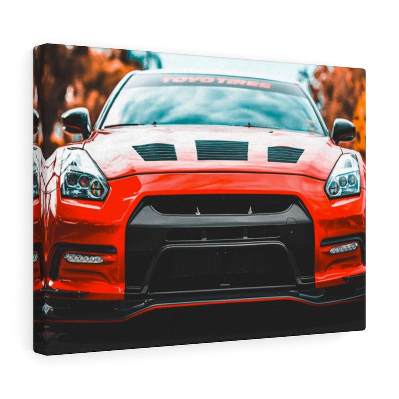 Nissan GTR R35 Skyline Godzilla Turbo Power Supercar Drift 4wd Sports Car Supercar Racing Race Track 3D Canvas Wall Art Picture Print Image