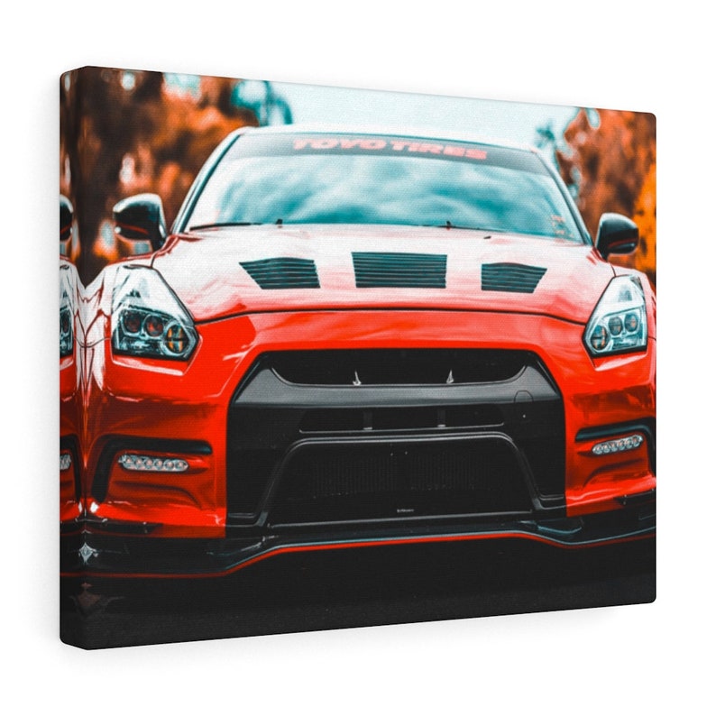 Nissan GTR R35 Skyline Godzilla Turbo Power Supercar Drift 4wd Sports Car Supercar Racing Race Track 3D Canvas Wall Art Picture Print Image