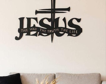 Large Three Nails Cross Wall Art - Rustic Christian Crucifixion Nails Decor, Faith Jesus Symbol Sign