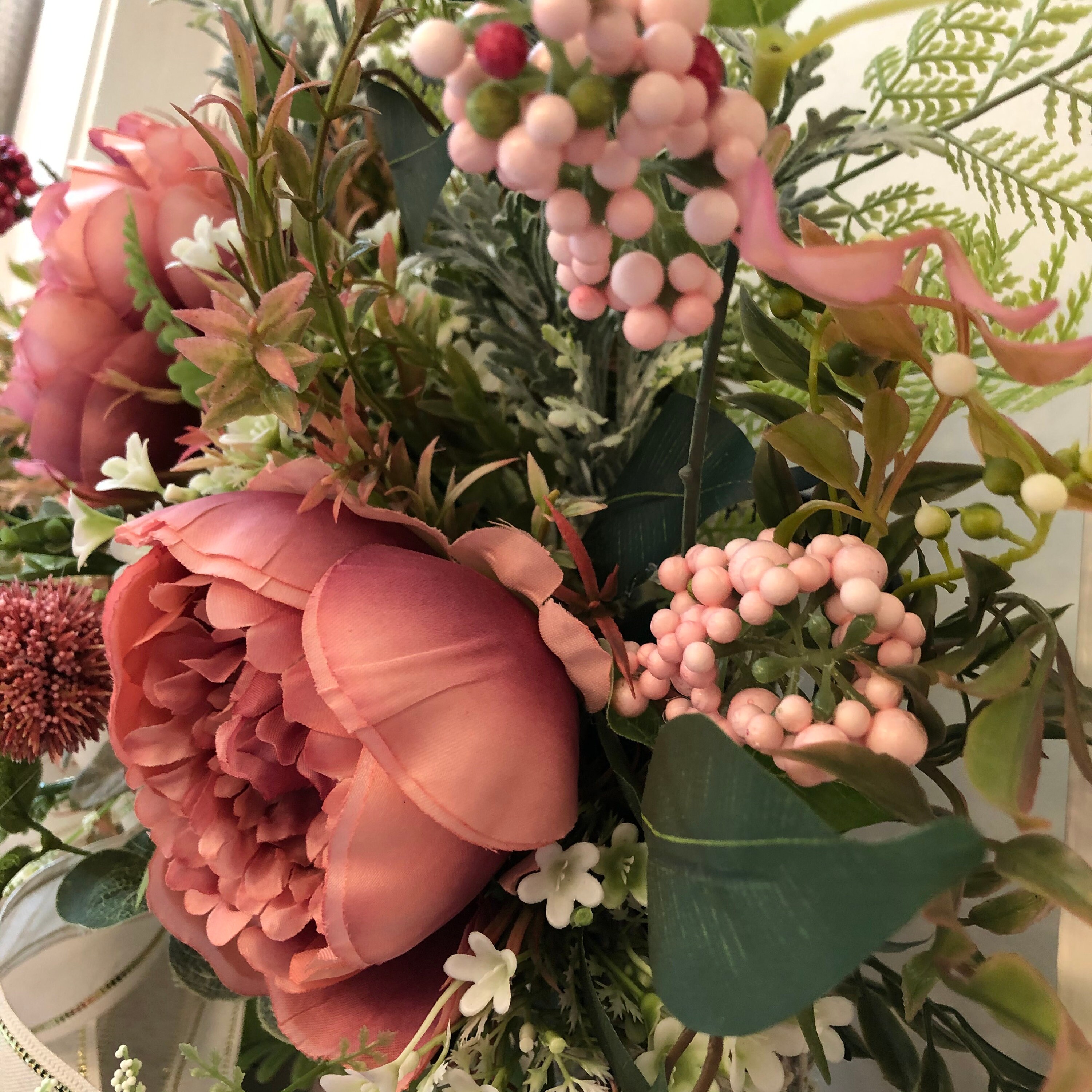 Victorian Holiday Wreath Mauve and Gold Wreath Christmas Etsy UK