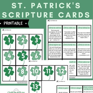 St. Patrick's Brustschild Gebetskarten zum Ausdrucken, digitaler Download, St. Patrick's Day, religiös, Bibelverse, Familienkalender