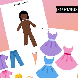 Dress Up Girl Worksheet, Educational Preschool Printable Activity, Homeschool Activity, Game, Tot School, Busy Book, Learning Binder