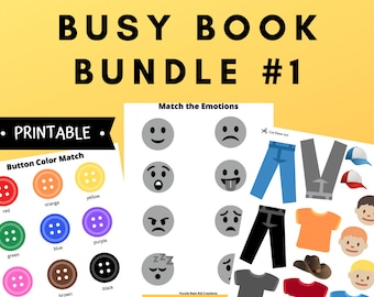 Busy Book Bundle #1: Matching Games, Colors, Numbers (PDF Printable)
