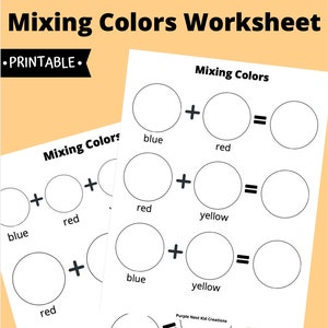 Farben mischen Arbeitsblatt, Farbmischung, druckbare Vorschulaktivität, Homeschool, Handwerk, Malaktivität, Farben Thema, Farben
