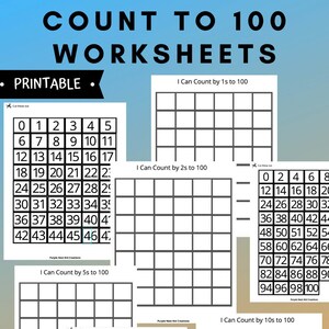 Count to 100 Worksheets, Numbers, Counting, Educational Preschool Printable Activity, Morning Binder, Busy Binder, Homeschool, Kindergarten