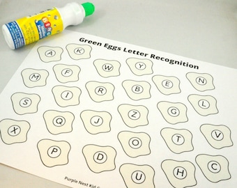 Green Eggs Letter Recognition Worksheet: Alphabet Activity (Digital Download)
