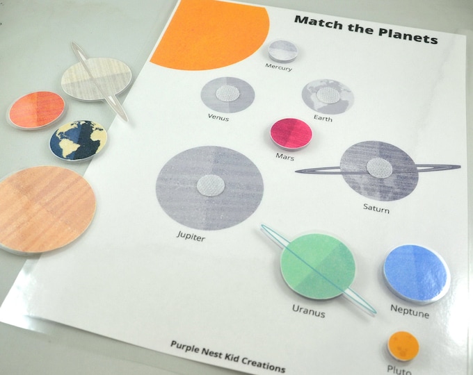 Match the Planets Worksheet, Solar System Printable Busy Book Page ...