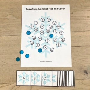 Snowflake Alphabet Find and Cover Activity: A-Z Printable (PDF)