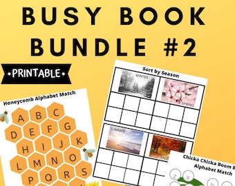 Busy Book Bundle #2: Alphabet, Numbers, Sorting Games (Digital Download)