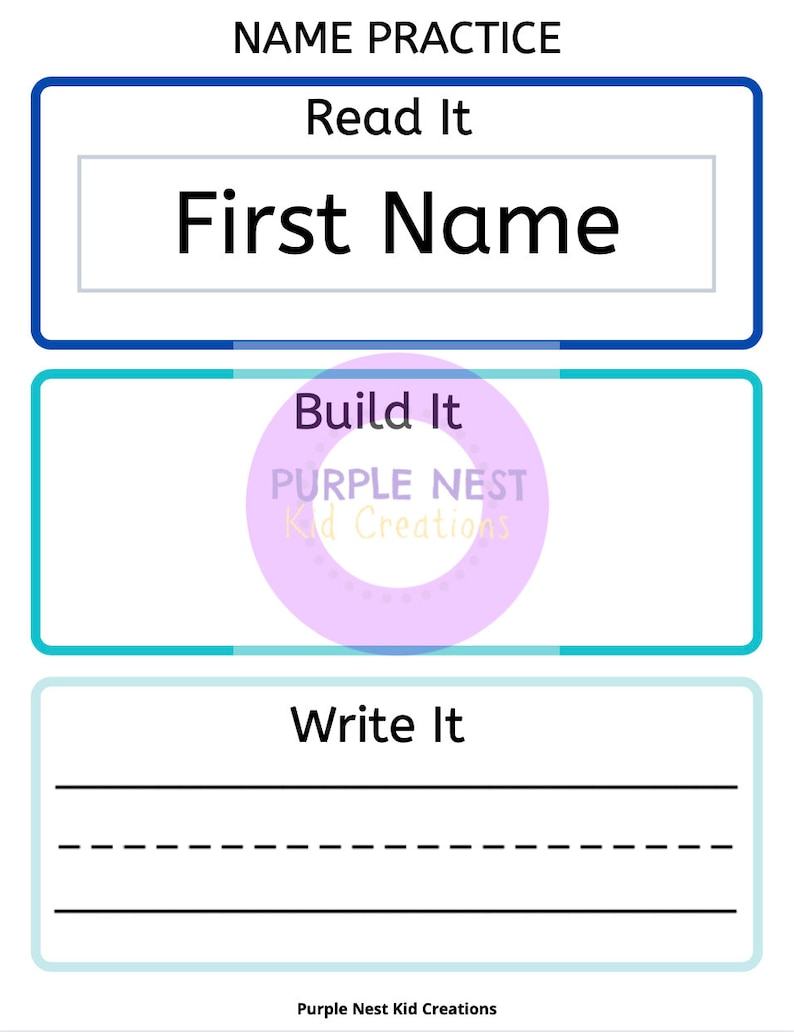 Name Practice Worksheet Printable Spelling Game Learn to - Etsy