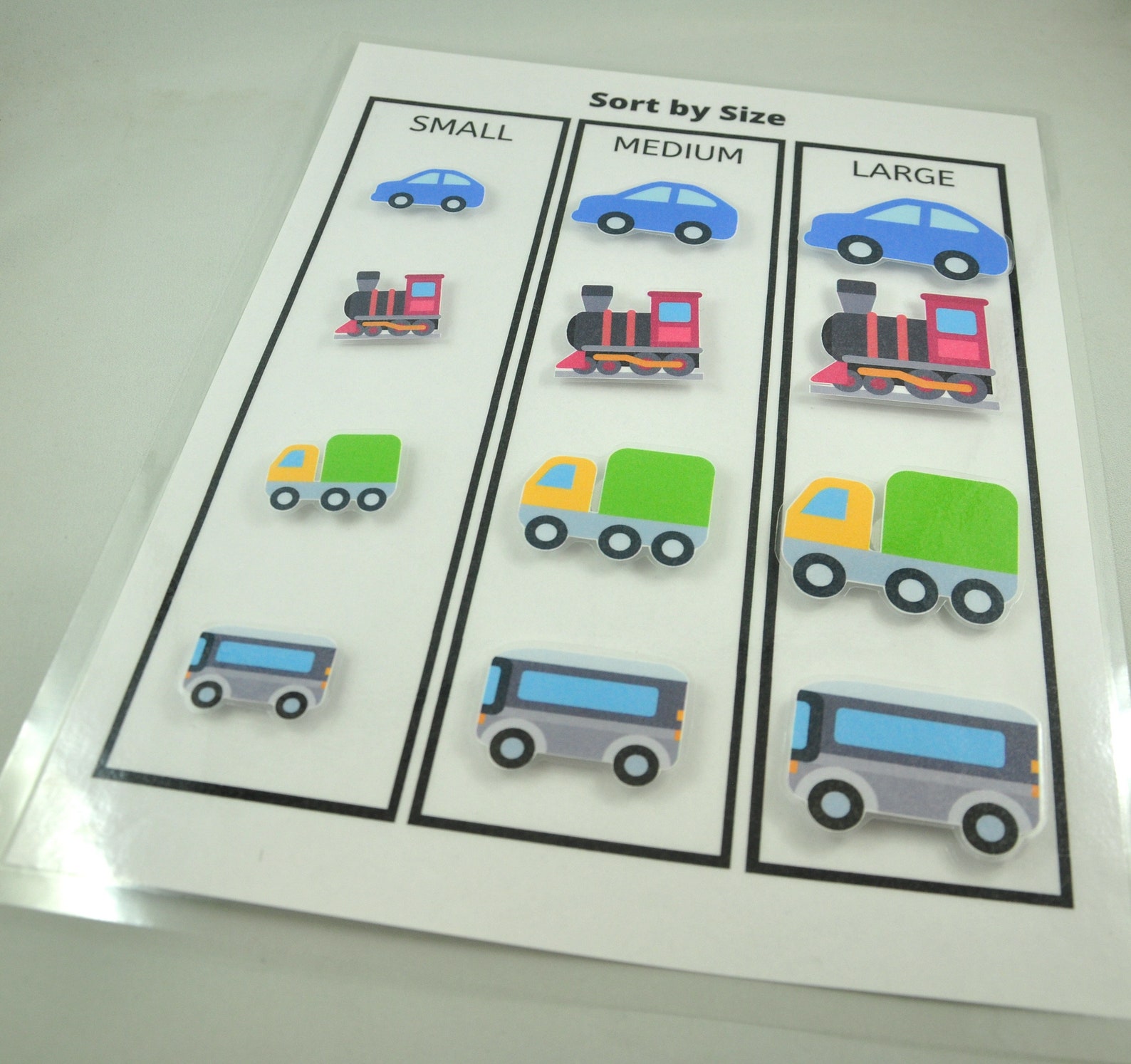 Sort by Size Worksheet Size Sorting Game Educational Etsy
