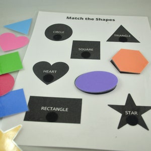 Shape Match Worksheet, Shape Matching Game, Educational Preschool Printable Activity, Homeschool Game, Tot School, Busy Binder