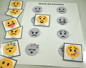 Emotions Matching Game: Preschool Printable Activity (Digital Download)