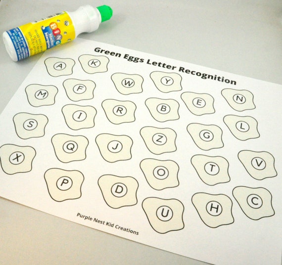 Green Eggs Letter Recognition Worksheet: Alphabet Activity (Digital Download)