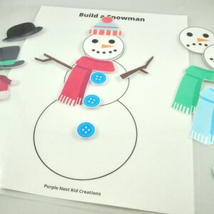 Build a Snowman Worksheet, Dress up Game, Winter Activity, Educational ...