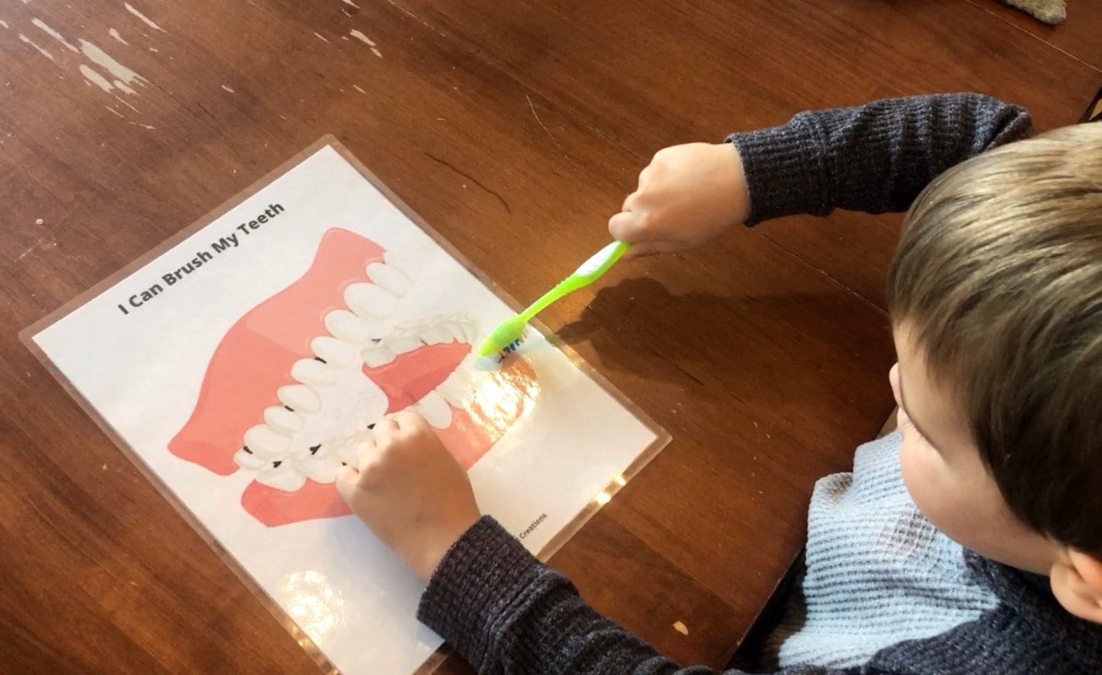 I Can Brush My Teeth Printable Mat, Brushing Teeth, Community Helpers ...