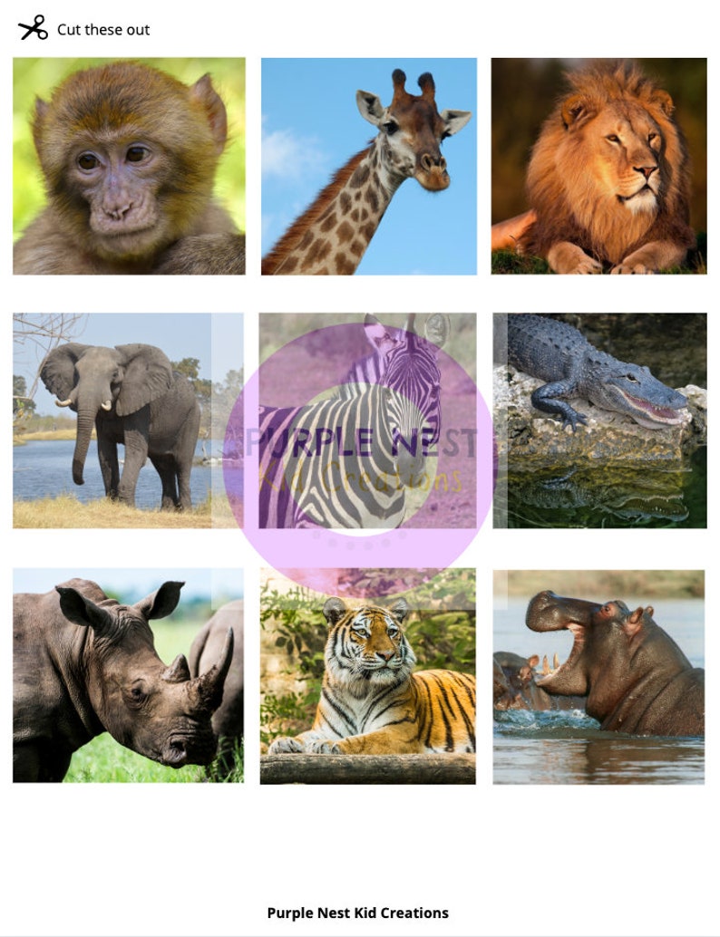 match the zoo animals worksheet animal matching game etsy