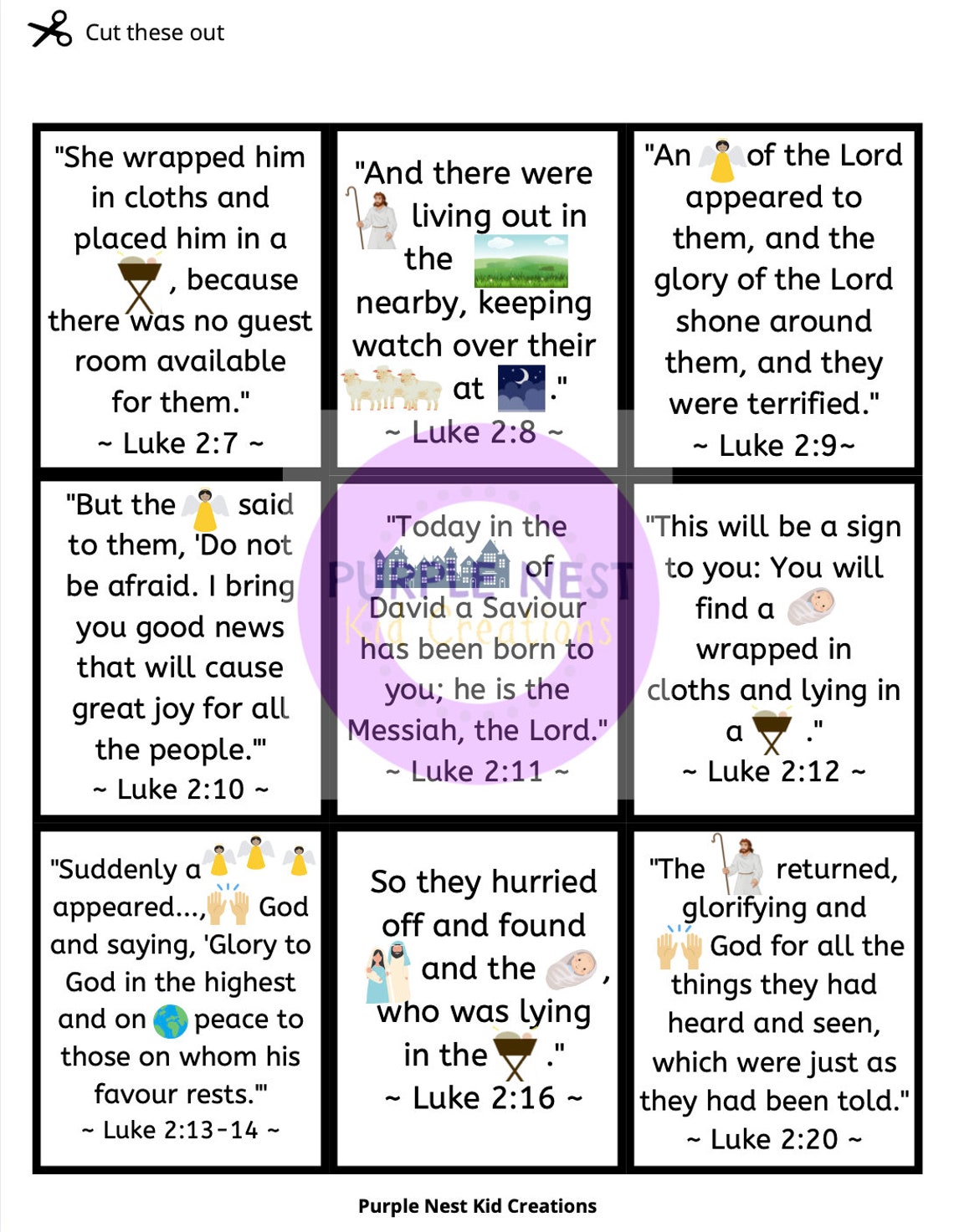 Advent Scripture Cards Printable for Kids Digital Download | Etsy