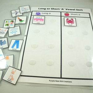 Long/Short Vowel Sound Sort Bundle, Phonics, Spelling, Printable, Letter Sounds, Vowels, Homeschool, Kindergarten, Grade One, Literacy