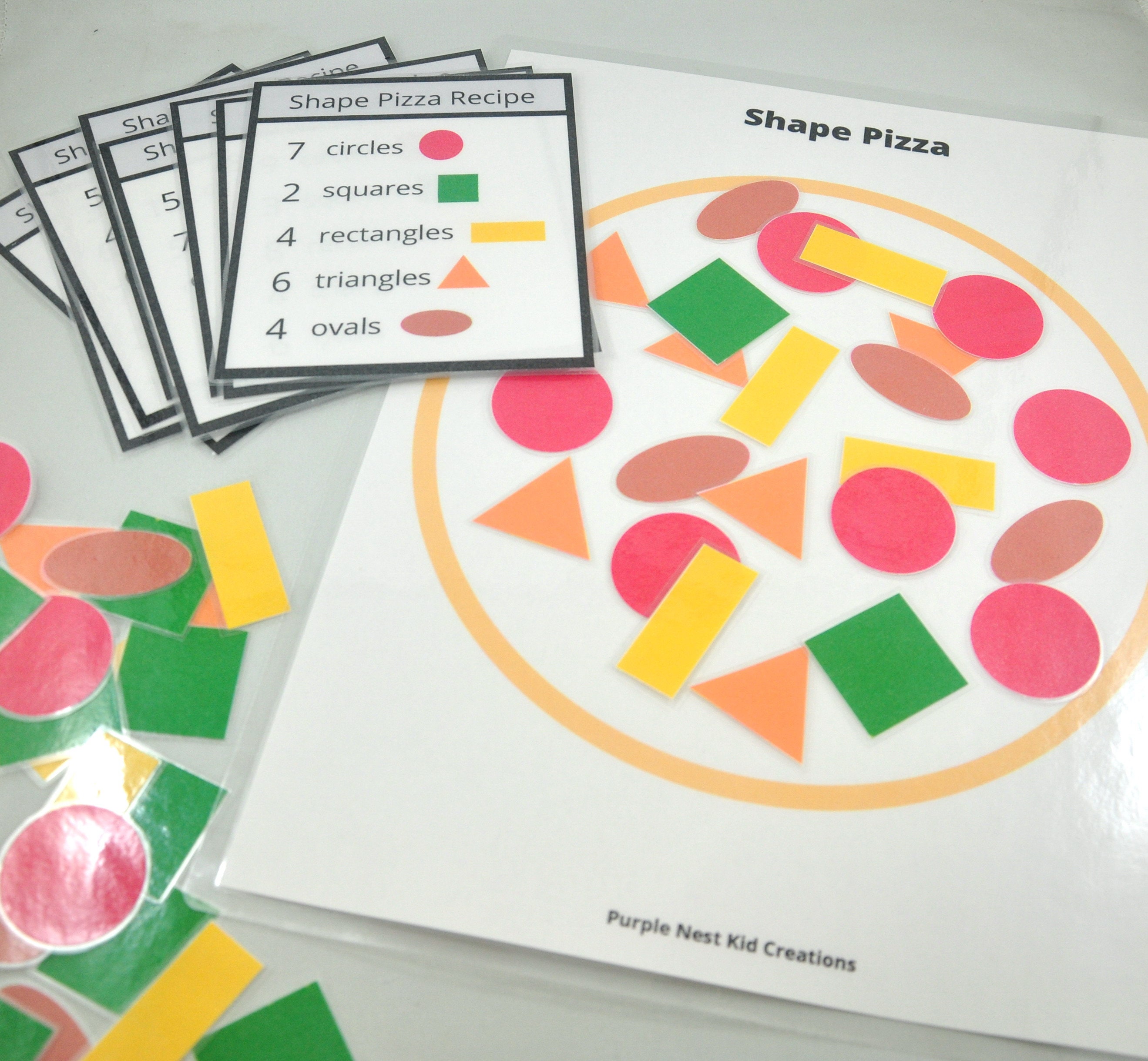 shape pizza printable activity busy bag playdough mat etsy