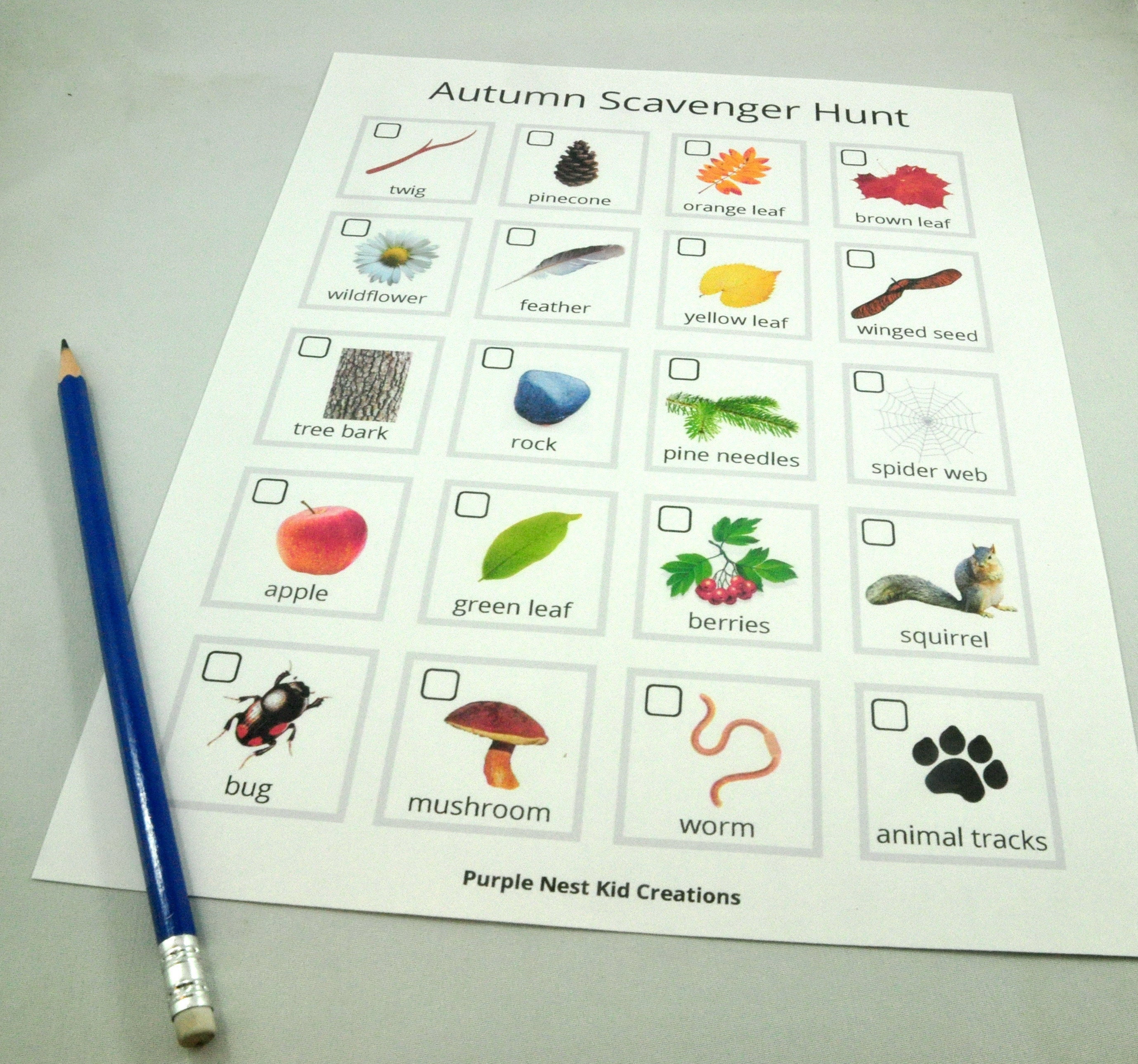 Autumn, Fall Scavenger Hunt Worksheet Printable, Fun Activities for K…