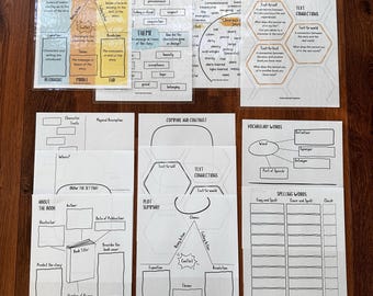 May include: A set of printable worksheets for students to use when reading a book. The worksheets include sections for plot summary, character traits, vocabulary words, and more.