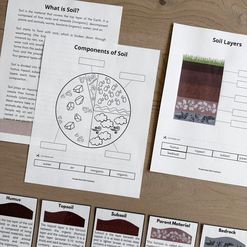 Soil Worksheets Bundle: Soil Layers, Types, Components (PDF Printable ...